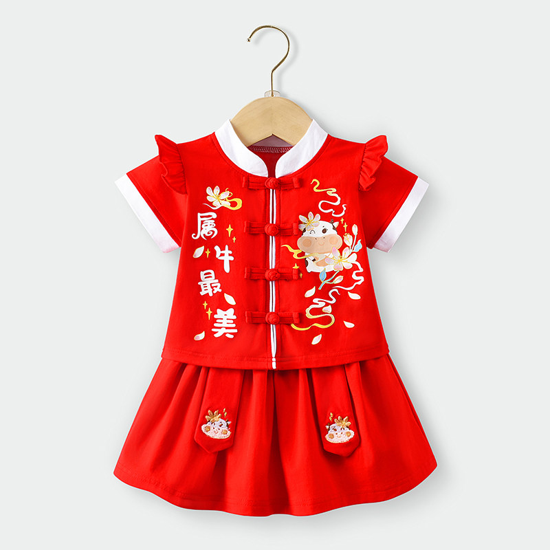 中式女童2一1周岁礼服夏季图片