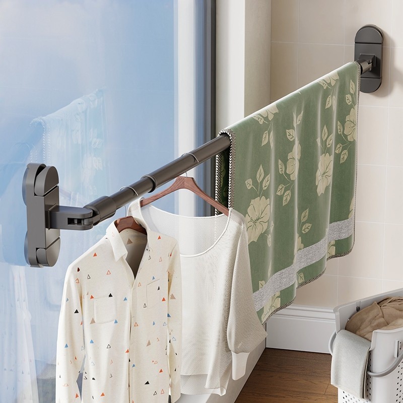 双吸盘晾晒杆伸缩晾衣架阳台凉被子神器浴室壁挂免打孔家用挂衣杆,收纳整理,晾晒杆,淘宝优惠券,粉丝福利购,淘宝优惠卷