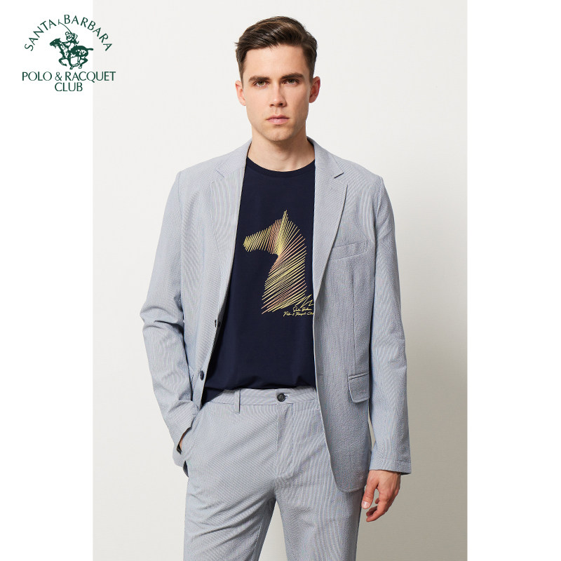 圣大保罗男士舒适修身两粒扣棉天丝休闲西装西服外套春夏新款,男装,休闲西服,淘宝优惠券,粉丝福利购,淘宝优惠卷