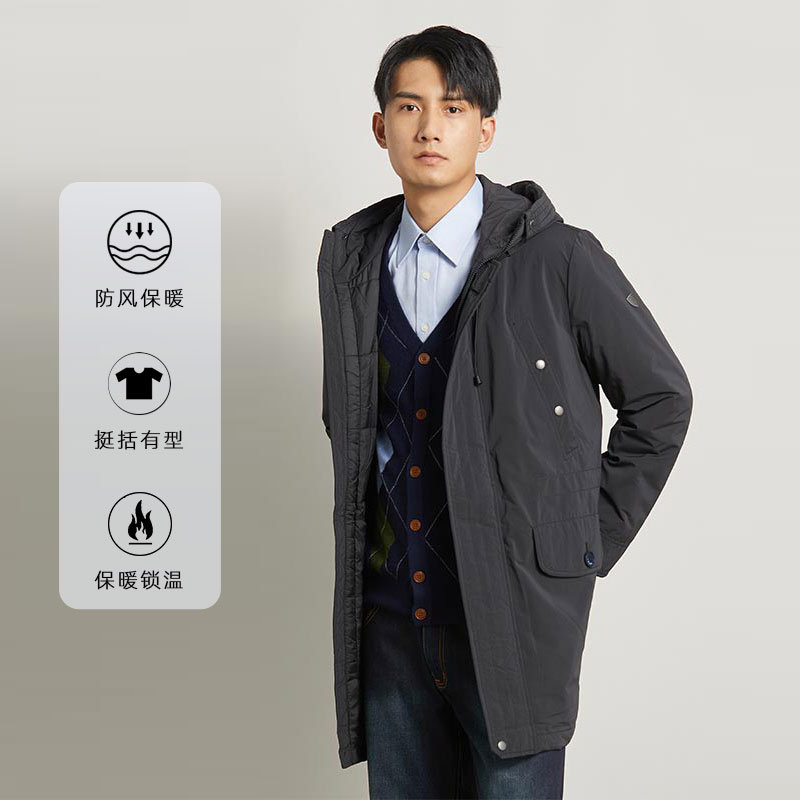 男士加厚中长款棉服圣大保罗冬季