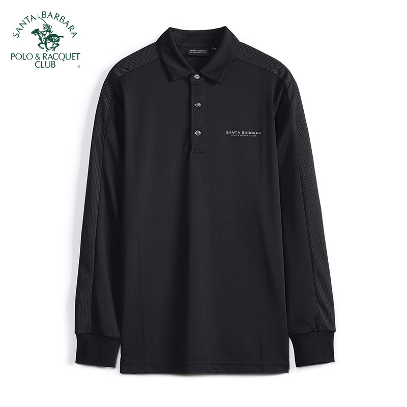 圣大保罗春夏全涤速干长袖t恤男士商务休闲polo衫