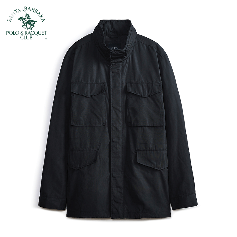 圣大保罗秋冬立领藏帽外套