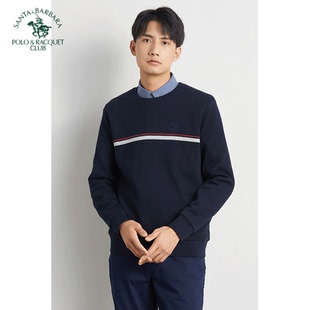 圣大保罗春秋冬季纯棉男装圆领卫衣T恤宽松休闲套头针织衫男款