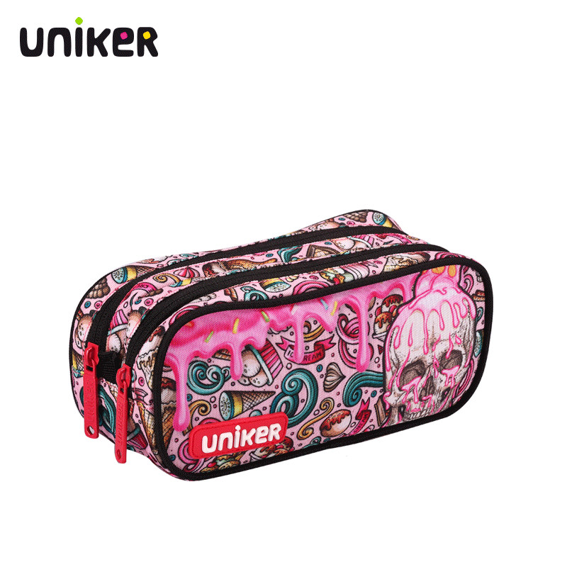 uniker新款个性笔袋男可爱创意女中小学生文具多功能收纳铅笔盒