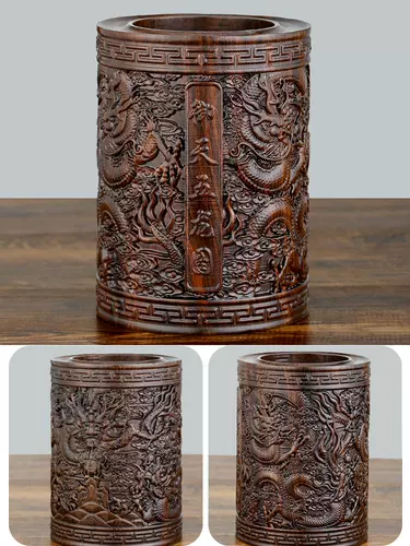 Деревянный держатель для ручек из сандалового дерева из натурального дерева, изысканный стиль, подарок на день рождения