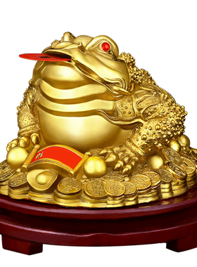 新品铜金蟾摆件黄铜三足三脚蟾蜍办公室客厅M店铺开业送礼礼品装