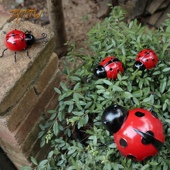 铁艺蜜蜂瓢虫壁挂立体红色瓢虫复古趣味花园庭院店铺民宿装 饰品
