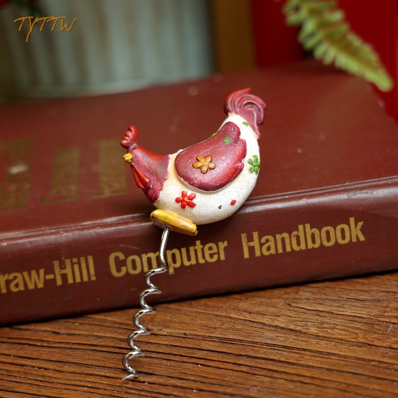 美式乡村复古怀旧树脂公鸡花插