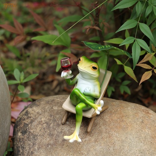 休闲沙滩躺椅青蛙工艺摆件