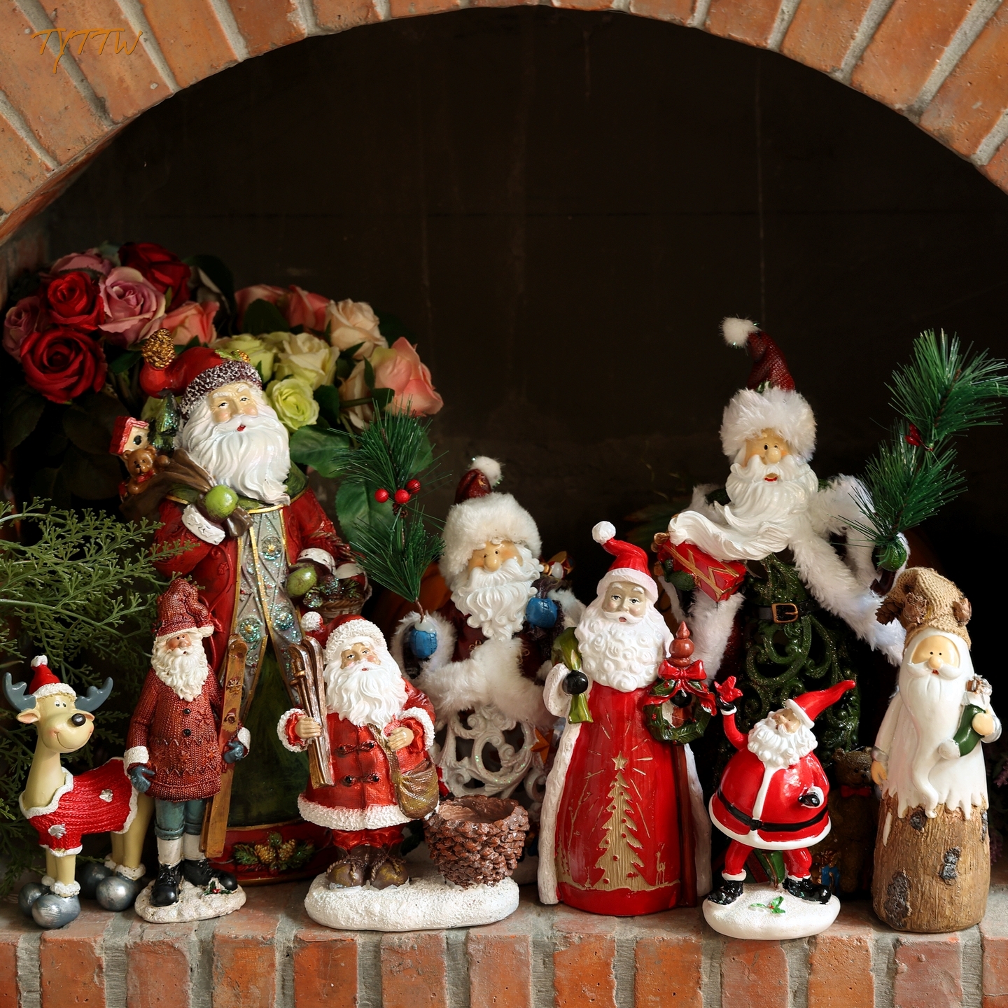 美式复古圣诞老人家居桌面摆件