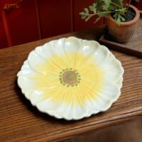 Creative ceramic flower decorative plates, fruit plates, ornaments, living room coffee tables, decorative plates, daily gifts thumbnail 8