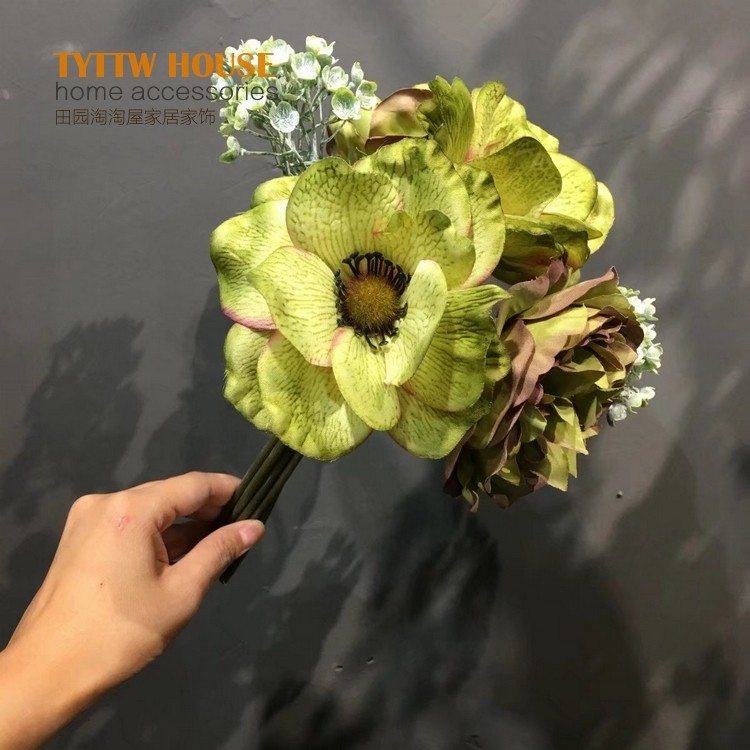 美丽的韩式高档把束银莲花 仿真花 家居饰品装饰花