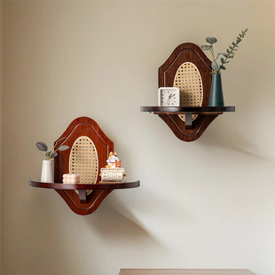 墙上置物架高级感复古墙面装饰挂件北欧风墙壁置物架客厅卧室背景