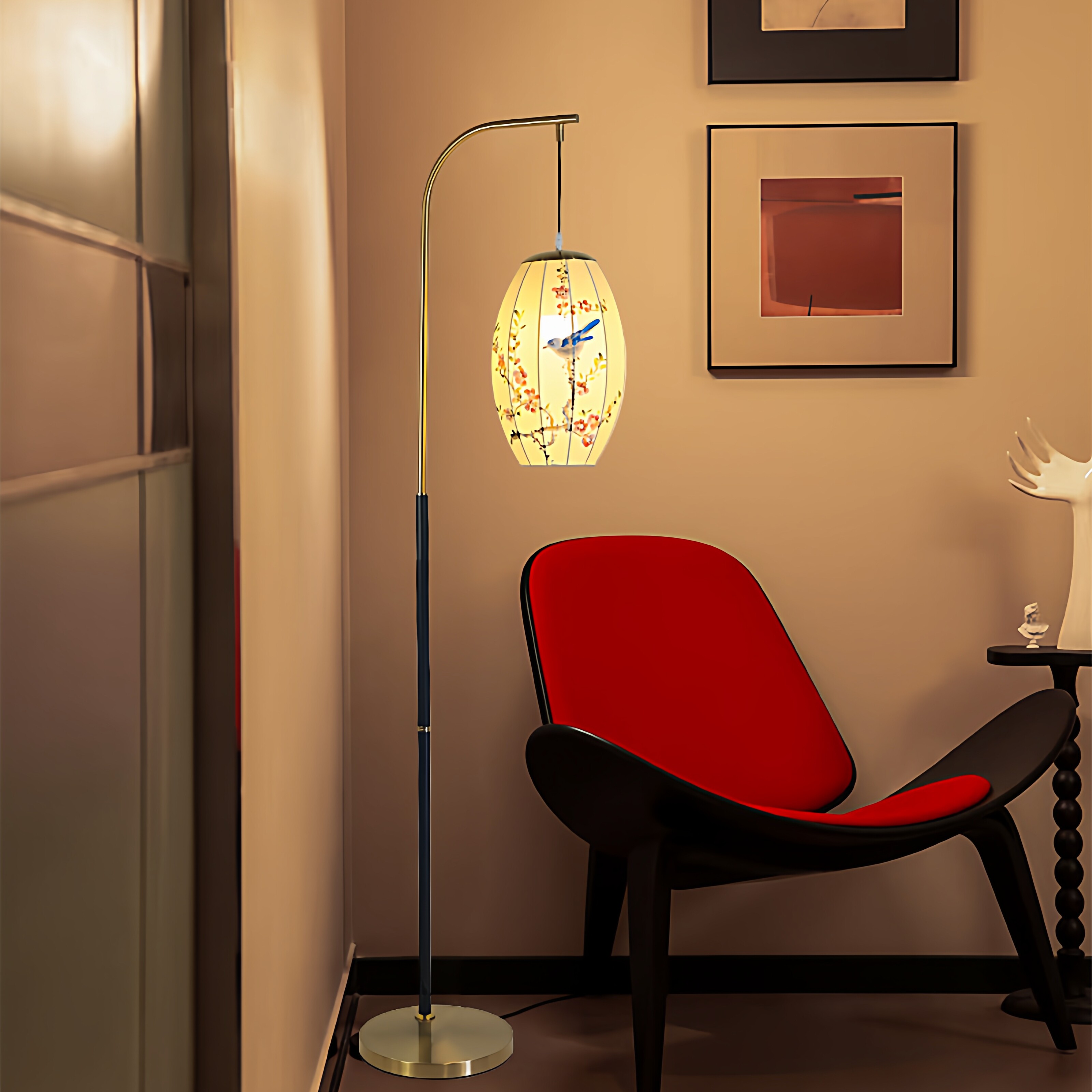 宋代美学落地灯卧室床头柜客厅书房茶室直播间装饰中式落地灯