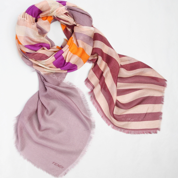FD丝毛围巾大方巾简约条纹