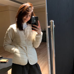 吊牌白色就是杏色 含100绵羊毛 9252 毛排骨保暖棉服外套 Hers