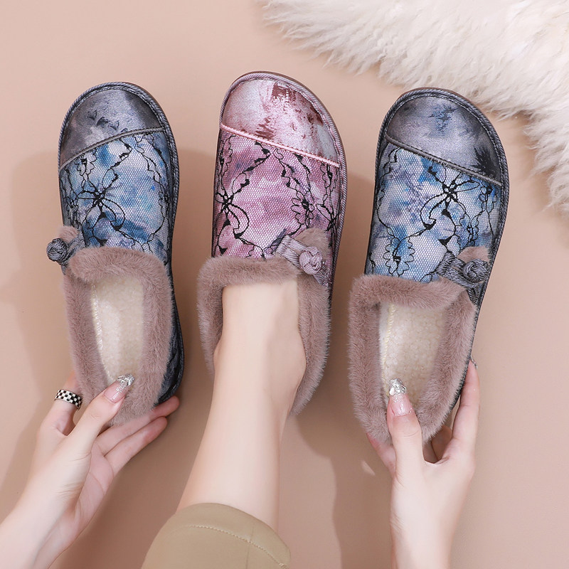 冬季女鞋加绒保暖时尚复古风妈妈鞋软底百搭中式女棉鞋休闲短靴,女鞋,棉鞋,淘宝优惠券,粉丝福利购,淘宝优惠卷