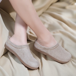 女款百搭外穿半包勃肯拖鞋春季新款一脚蹬防滑厚底懒人增高拖鞋