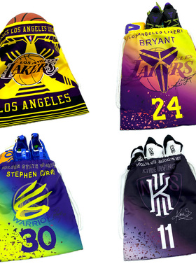 湖人勇士篮球袋 雄鹿篮网快船训练背包抽绳库里科比詹姆斯球鞋袋