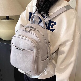 學(xué)院風(fēng)女大學(xué)生雙肩包包女大容量旅游背包復(fù)古軟皮女包學(xué)生書包