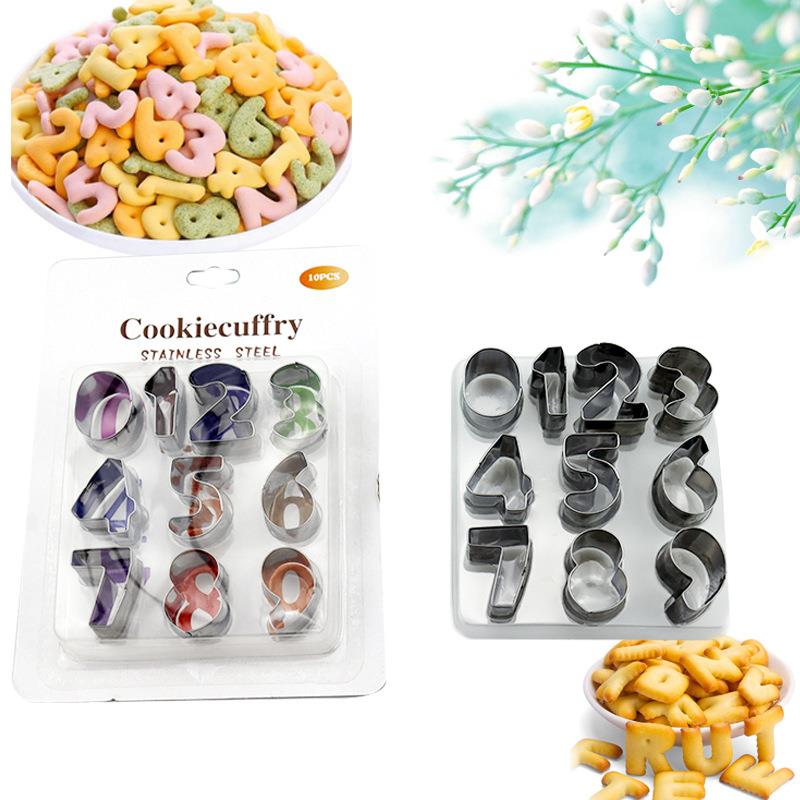 Stainless steel digital biscuit mould fondant cutting cake b 厨房/烹饪用具 烘焙模具 原图主图