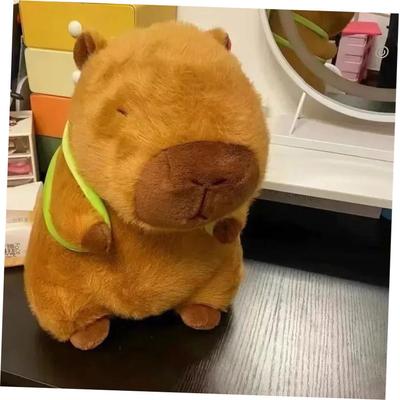 Capybara Plush With Turtle Backpack Simulation Capibara Anim