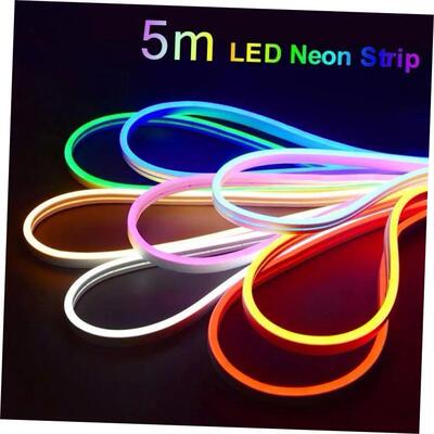 Neon LED Light Strip Flexible Silicone Set 5M 600 Lights Emb