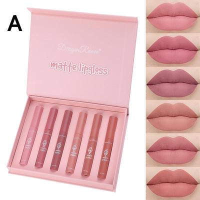 6Pcs Matte Lip Gloss Set Liquid Lipstick Waterproof Long唇彩
