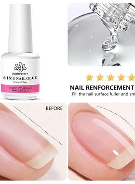 15ML 6 IN 1 Nail Glue Gel for Acrylic Nails Soak off Base
