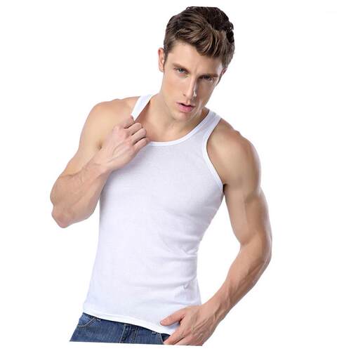 Men TankTop Man Gym clothes Singlet stringer Vest深v背心男棉