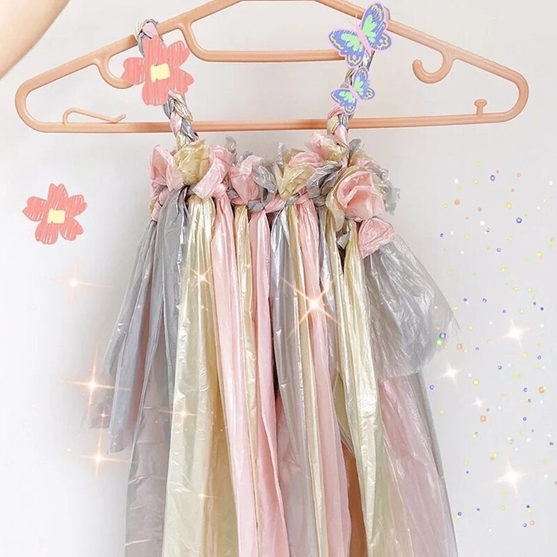 【爆款】儿童时装秀制作环保服装幼儿园手工亲子创意塑料袋服走秀