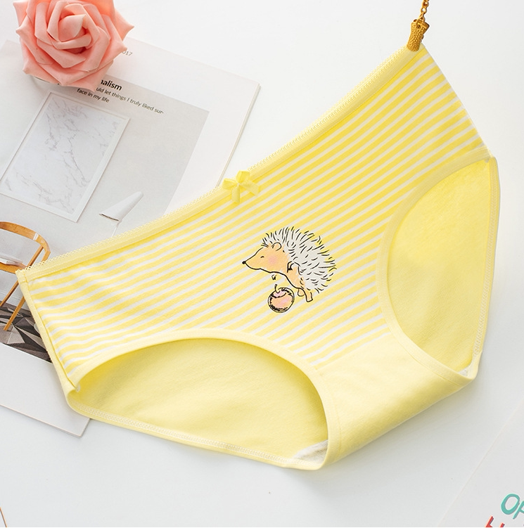 已降1元 大码裤头女士纯棉条纹少女可爱中低腰女生三角裤全棉内裤