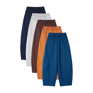 夏季天丝亚麻新品超薄冰感高腰显瘦窄版弯刀裤9分休闲裤（2629）