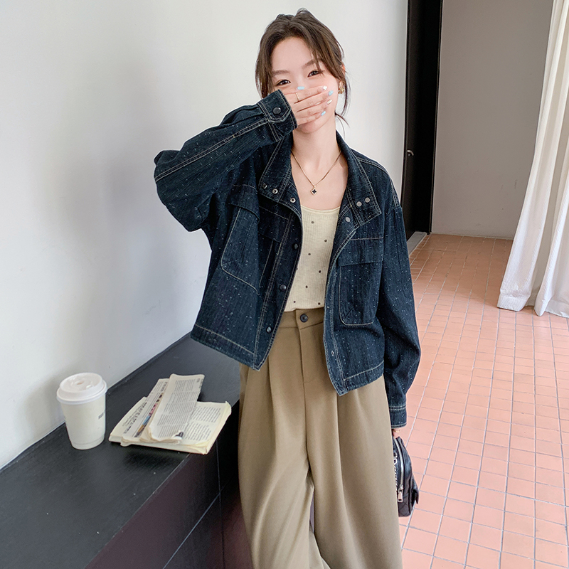 独特设计感复古女休闲洋气炸街韩系短外套上衣港风6028P140K208，女装短外套，维壹