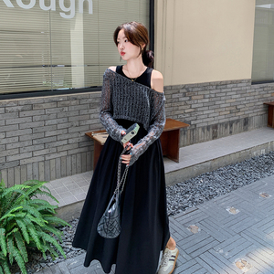 法式气质赫本风背心长裙女2025春秋季新款显瘦针织罩衫图片