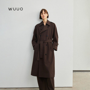 WUUO马海毛羊驼羊毛廓形风衣外套女2026新款中长款慵懒秋冬定染扣