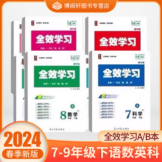 2024春新版 全效学习 七八九年级下册语英人教版数科浙教版全套自选初中一二三789年级下册同步练习光明日报出版社QX