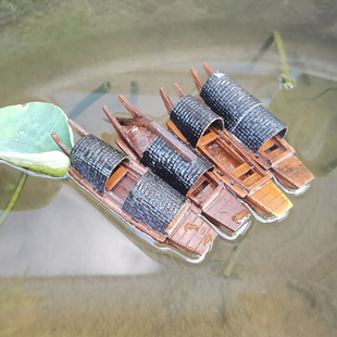 8厘米小木船模型摆件防水船模木船摆件装饰江南乌篷船模型工艺品