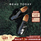 女鞋 BeauToday复古乐福鞋 真皮布洛克小皮鞋 英伦风孟克鞋 女款 春季