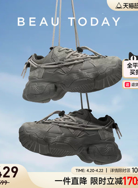 BeauToday厚底老爹鞋男女同款增高厚底鞋春季女鞋运动鞋BT休闲鞋