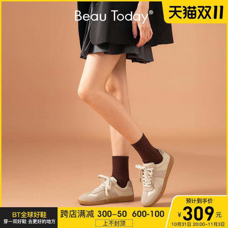 BeauToday複古德訓鞋女秋季運動鞋板鞋帆布鞋休閑鞋平底單鞋女鞋在類目 女鞋, 低幫鞋, 時尚休閑鞋中 - 來自Buy2taobao.com提供專業的淘寶代購服務