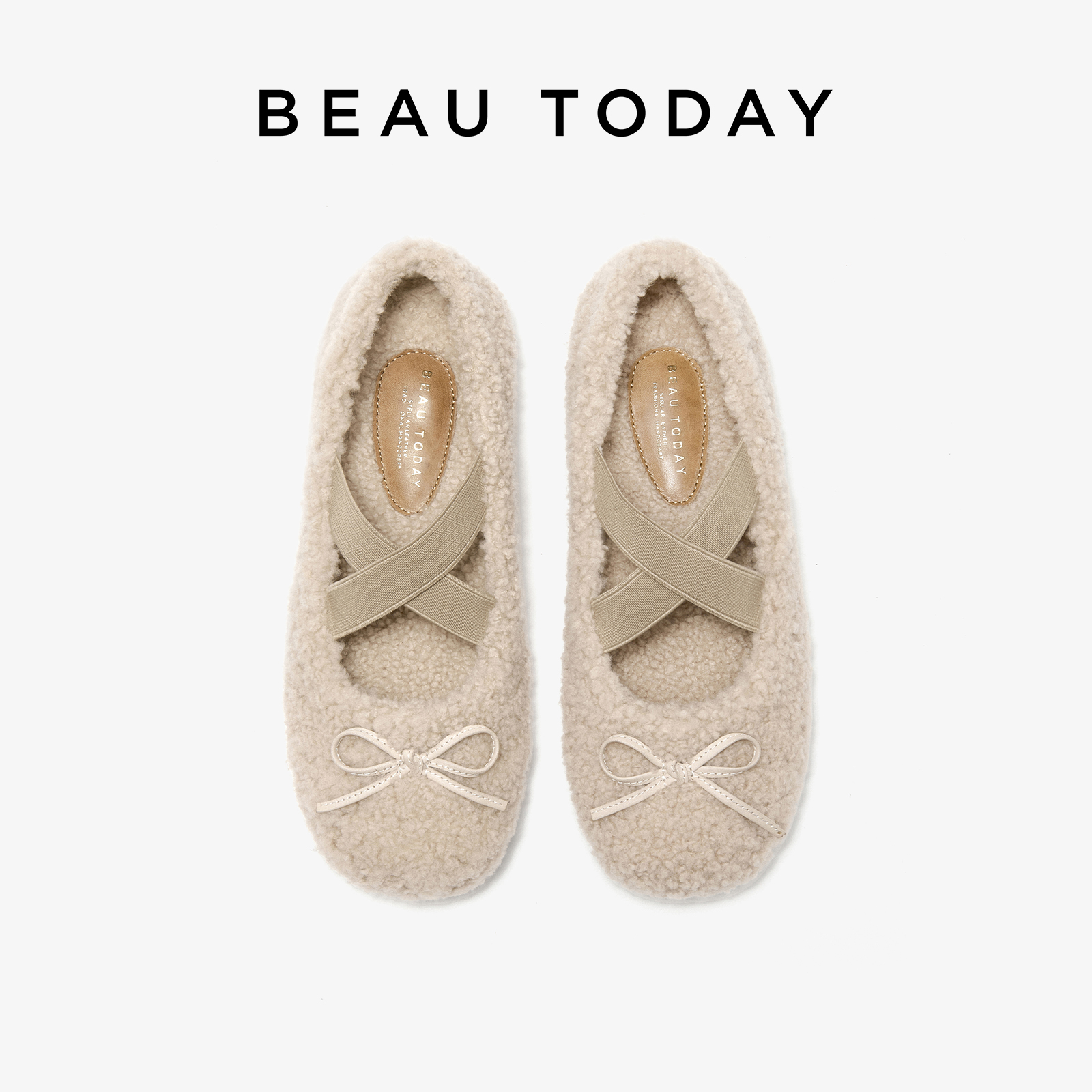 BeauToday芭蕾玛丽珍鞋毛毛鞋