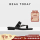 女2026新款 夏季 平底夹趾凉鞋 BeauToday真皮罗马凉鞋 外穿法式 凉拖