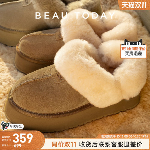 厚底雪地靴棉鞋毛毛拖
