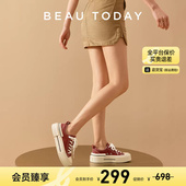 清仓款 板鞋 BeauToday厚底帆布鞋 女秋季 增高鞋 运动休闲鞋 女款