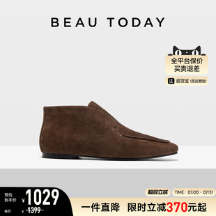 BeauToday短靴女款 复古美拉德骑士靴女靴子 2025新款