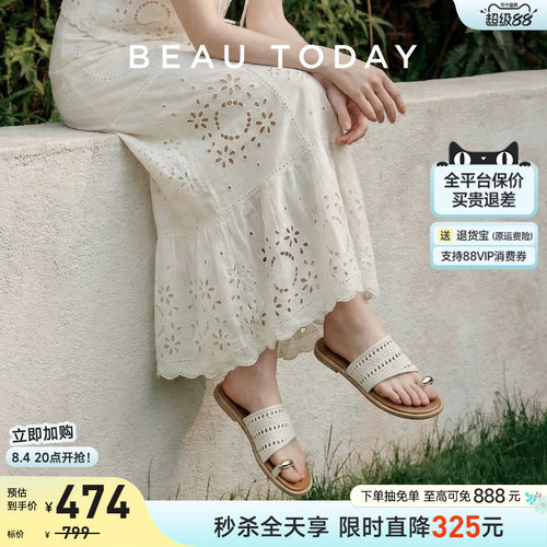 BeauToday平底度假风凉鞋