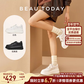 女款 2026春季 百搭增高鞋 BeauToday厚底小白鞋 女休闲运动鞋 小个子
