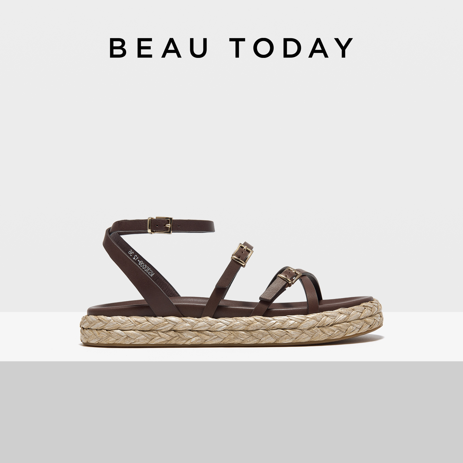 BeauToday罗马凉鞋休闲时尚真皮