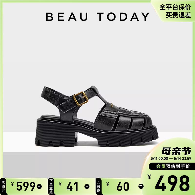 BeauToday包头罗马凉鞋